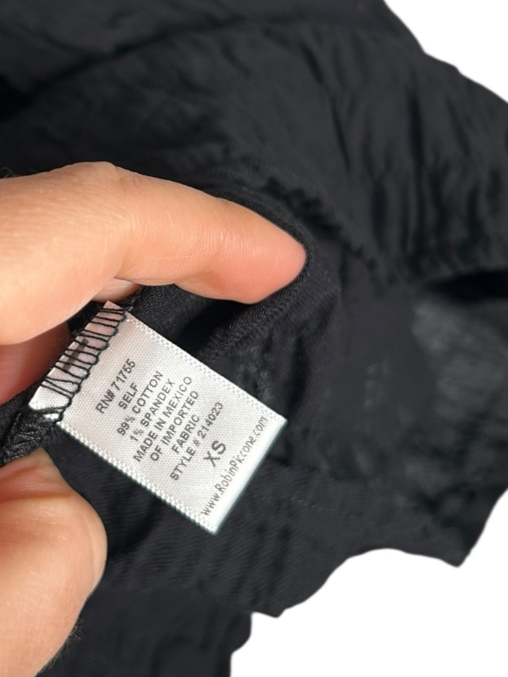 Robin Piccone Fiona Flouncy Tiered Dress Black Crinkled Cotton V-Neck Size XS - Picture 7 of 7